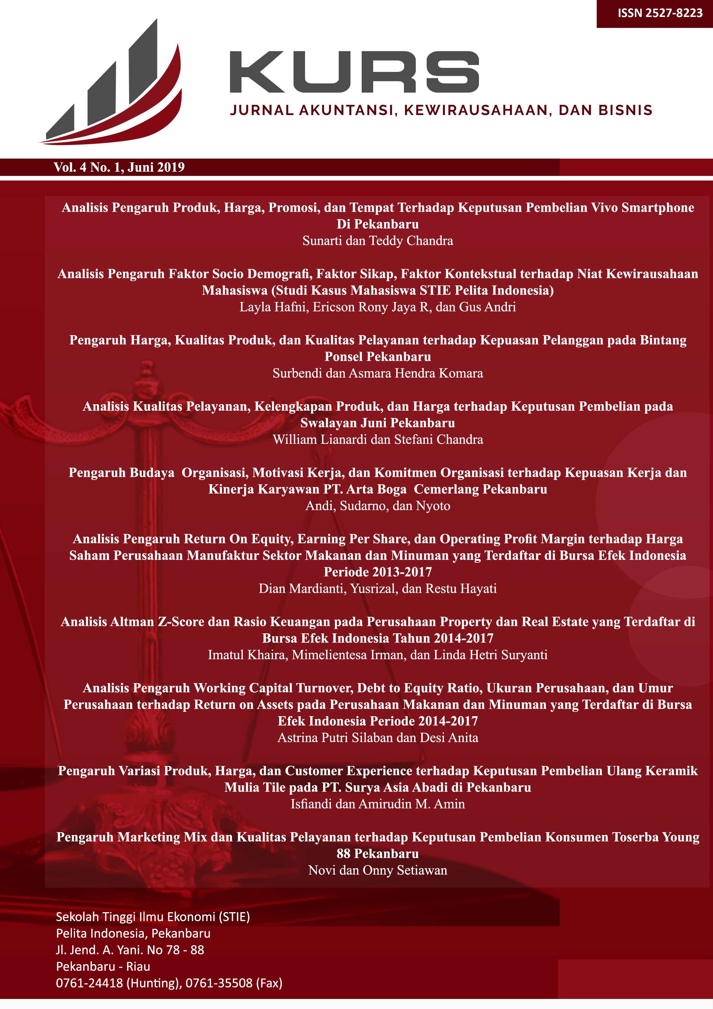 					View Vol. 4 No. 1 (2019): Kurs : Jurnal Akuntansi, Kewirausahaan dan Bisnis
				